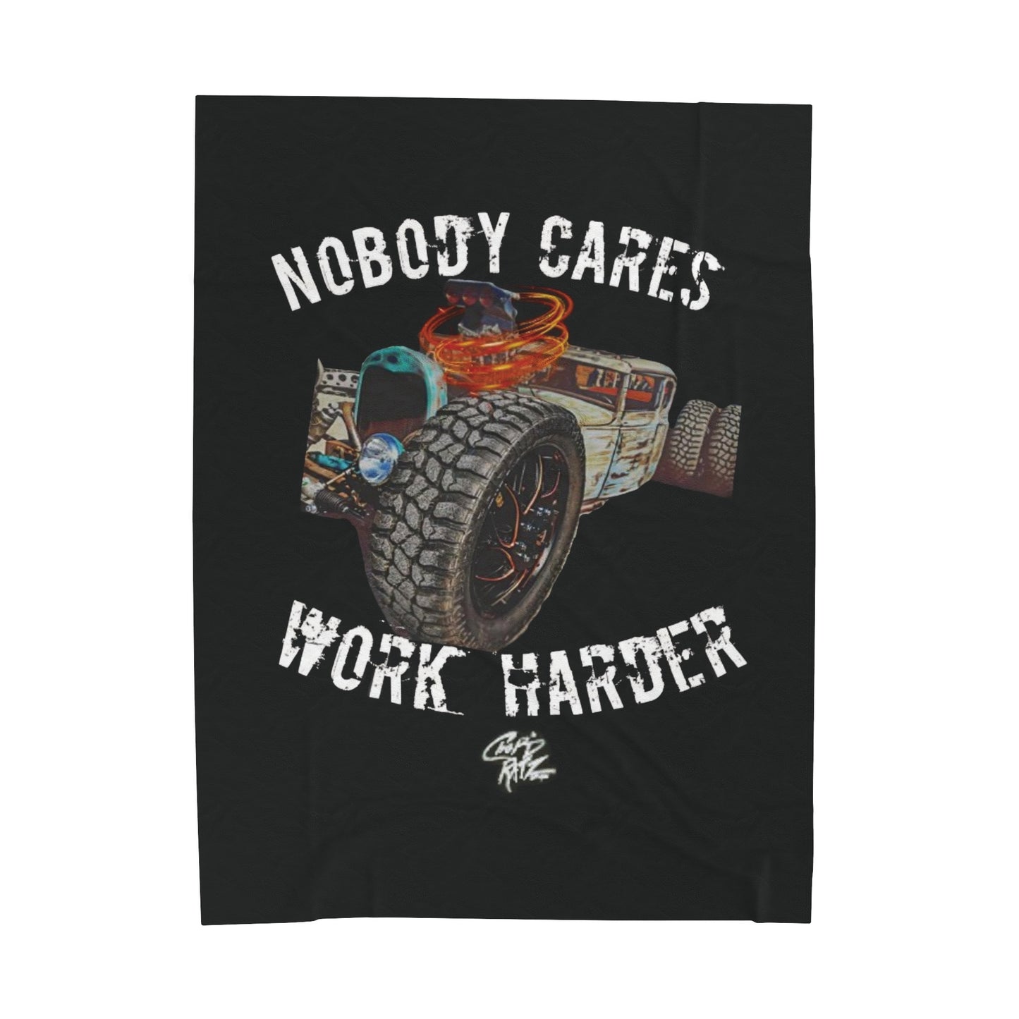 NOBODY CARES WORK HARDER Velvet Plush Blanket