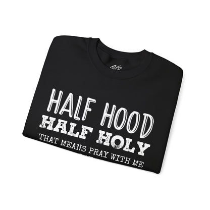 HALF HOOD HALF HOLY Uni Sweatshirt WHT