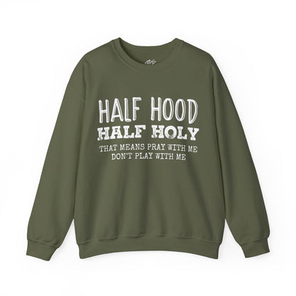 HALF HOOD HALF HOLY Uni Sweatshirt WHT