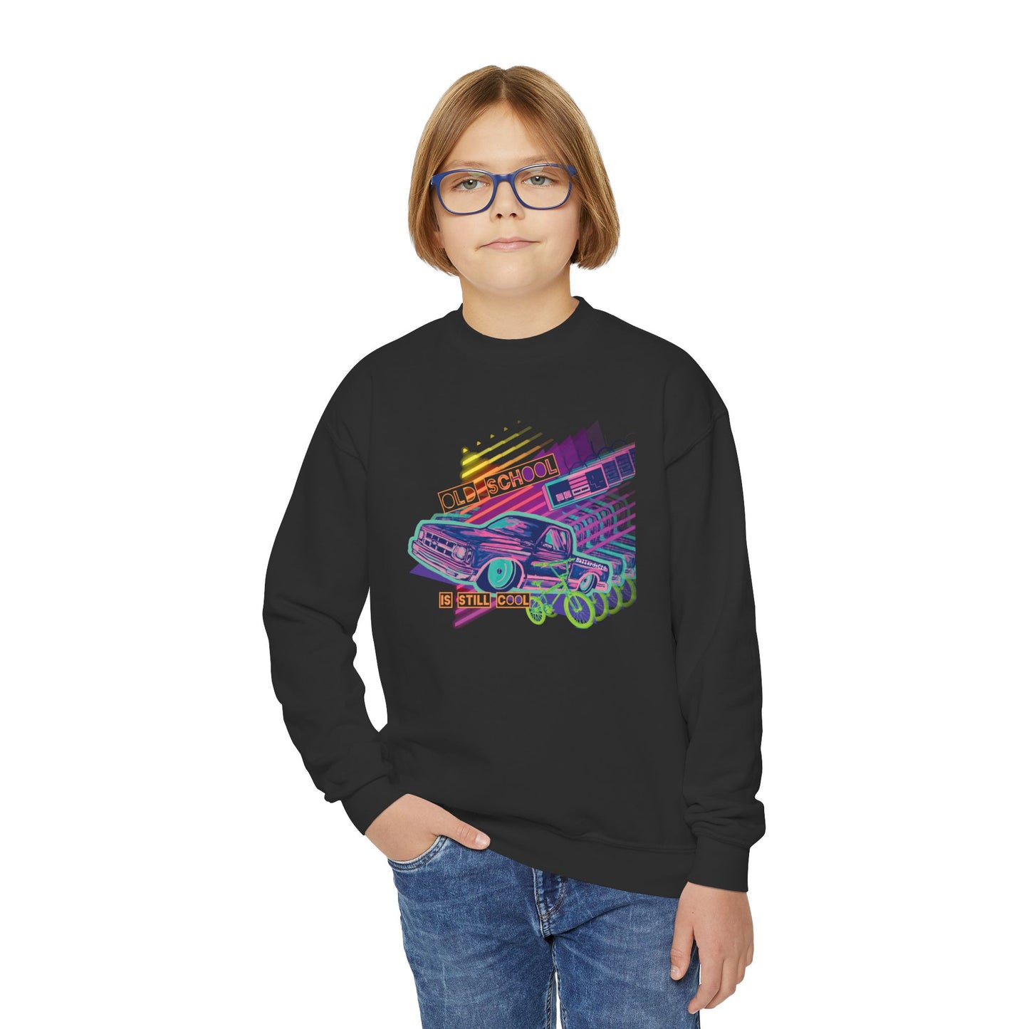 OLD SCHOOL COOL Kids Crewneck Sweatshirt