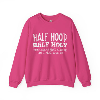 HALF HOOD HALF HOLY Uni Sweatshirt WHT