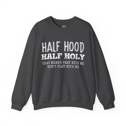 HALF HOOD HALF HOLY Uni Sweatshirt WHT