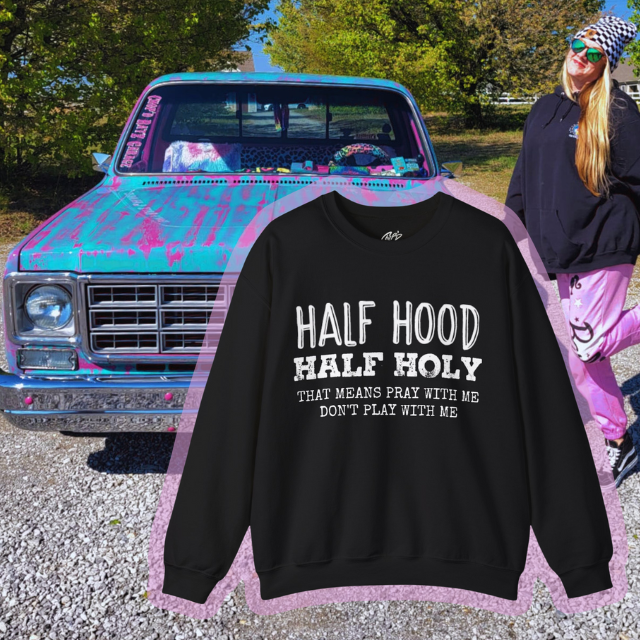 HALF HOOD HALF HOLY Uni Sweatshirt WHT