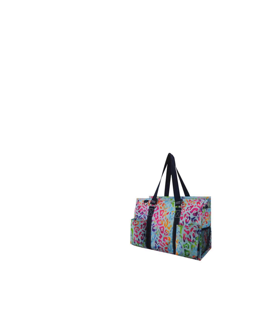 Rainbow Cheetah Organizer Tote Bag