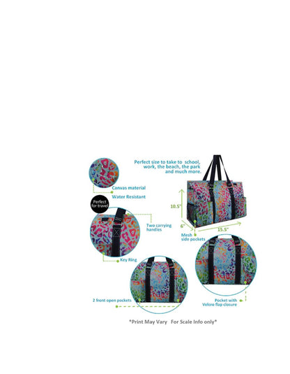 Rainbow Cheetah Organizer Tote Bag