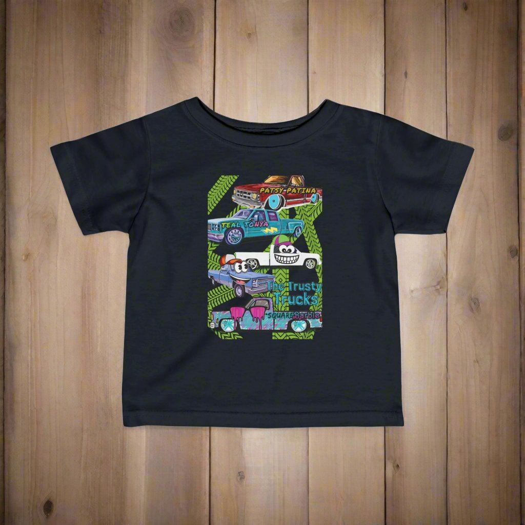 THE TRUSTY TRUCKS black toddler shirt by author Candice Ballard, Chevy Trucks