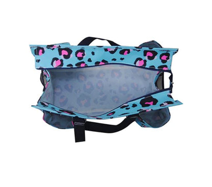 Neon Cheetah Zippered Organizer Tote Bag